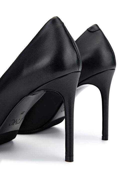 Tamer Tanca Kadın Hakiki Deri Siyah Deri Topuklu Ayakkabı - Görsel 6