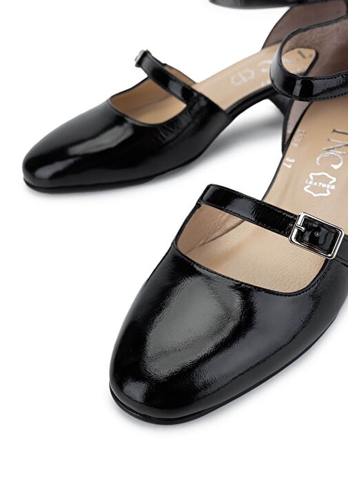 Tamer Tanca Kadın Hakiki Deri Siyah Rugan Topuklu Ayakkabı - Görsel 4