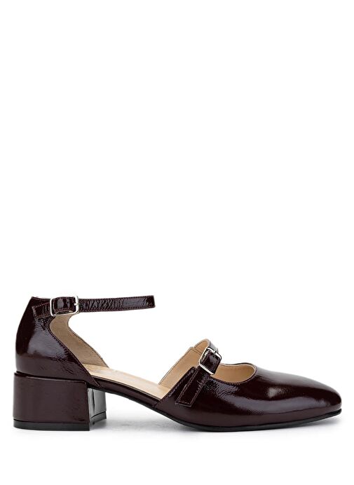 Tamer Tanca Kadın Hakiki Deri Bordo Rugan Topuklu Ayakkabı - Görsel 2