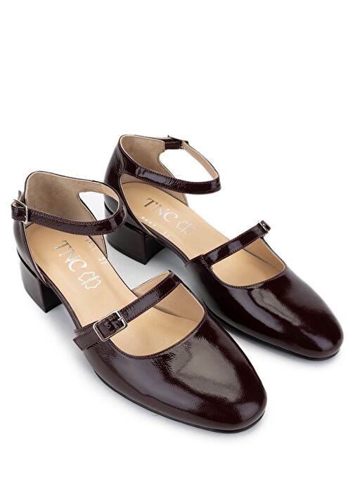 Tamer Tanca Kadın Hakiki Deri Bordo Rugan Topuklu Ayakkabı - Görsel 3