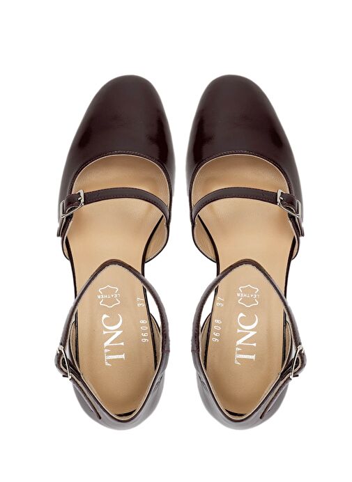 Tamer Tanca Kadın Hakiki Deri Bordo Rugan Topuklu Ayakkabı - Görsel 7