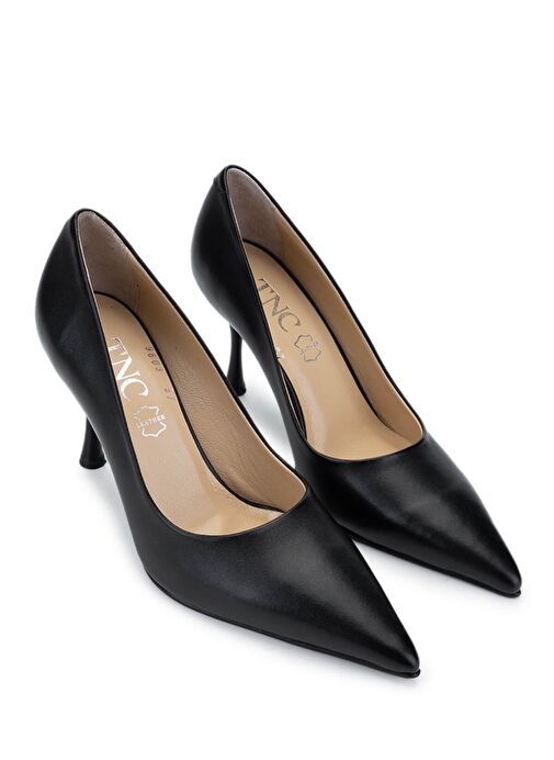 Tamer Tanca Kadın Hakiki Deri Siyah Deri Topuklu Ayakkabı - Görsel 3