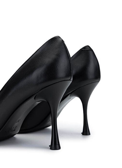 Tamer Tanca Kadın Hakiki Deri Siyah Deri Topuklu Ayakkabı - Görsel 5