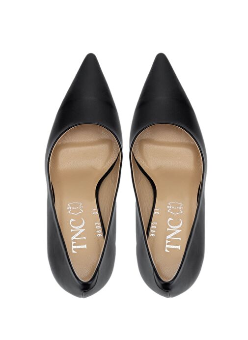 Tamer Tanca Kadın Hakiki Deri Siyah Deri Topuklu Ayakkabı - Görsel 6