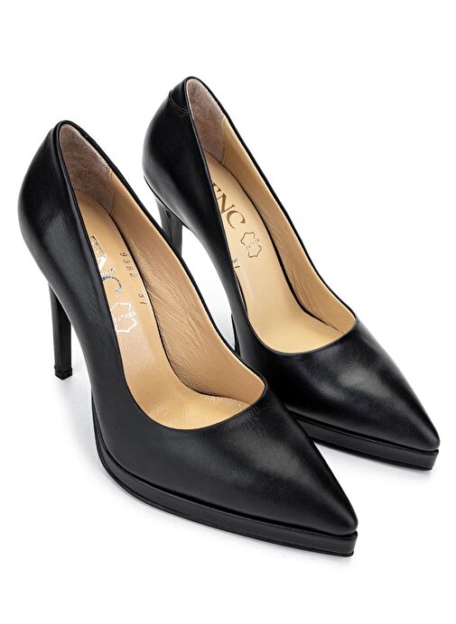 Tamer Tanca Kadın Hakiki Deri Siyah Deri Topuklu Ayakkabı - Görsel 3