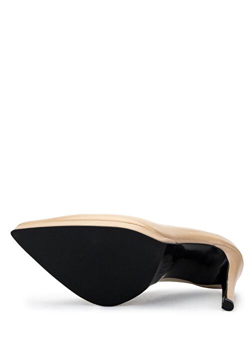 Tamer Tanca Kadın Hakiki Deri Bej Topuklu Ayakkabı - Görsel 4