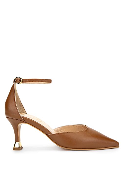 Tamer Tanca Kadın Hakiki Deri Taba Topuklu Ayakkabı - Görsel 2