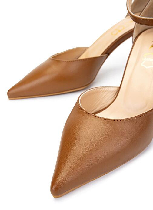 Tamer Tanca Kadın Hakiki Deri Taba Topuklu Ayakkabı - Görsel 5