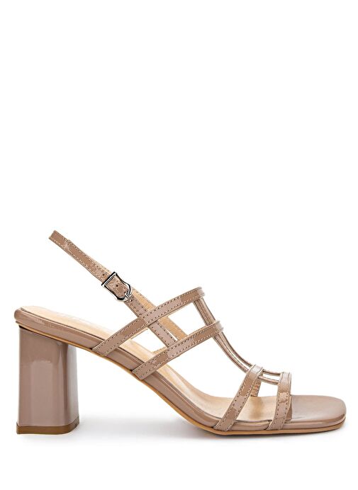 Tamer Tanca Kadın Hakiki Deri Bej Topuklu Ayakkabı - Görsel 2