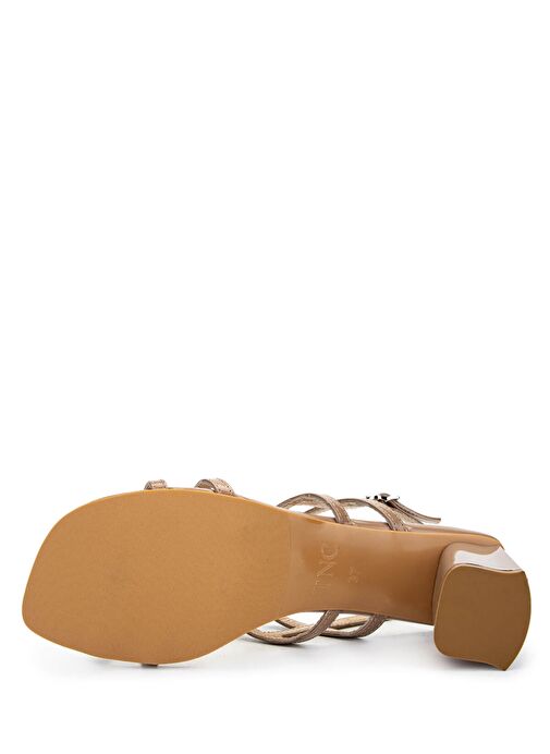 Tamer Tanca Kadın Hakiki Deri Bej Topuklu Ayakkabı - Görsel 4