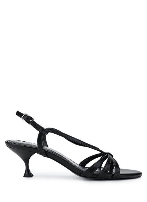 Tamer Tanca Kadın Suni Deri Siyah Topuklu Ayakkabı - Görsel 2