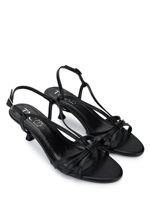 Tamer Tanca Kadın Suni Deri Siyah Topuklu Ayakkabı - Görsel 3