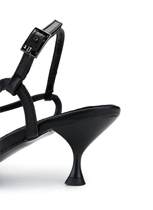 Tamer Tanca Kadın Suni Deri Siyah Topuklu Ayakkabı - Görsel 5