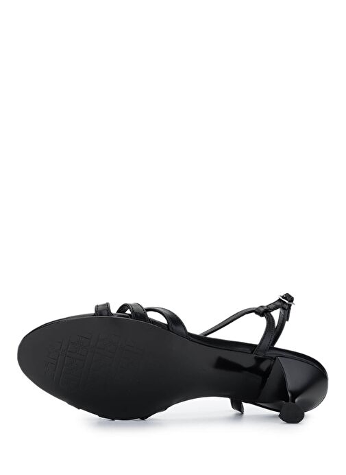 Tamer Tanca Kadın Suni Deri Siyah Topuklu Ayakkabı - Görsel 6