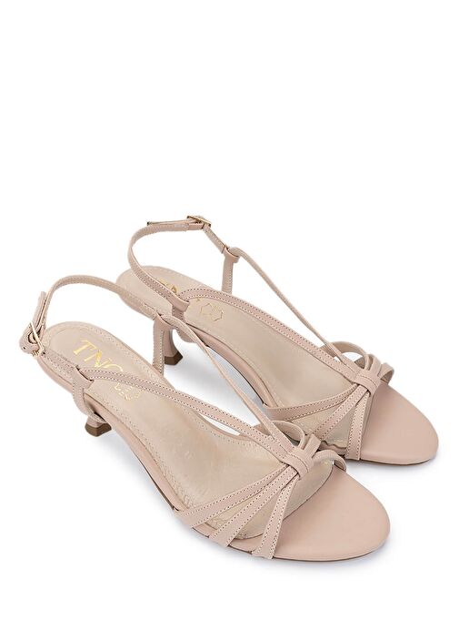 Tamer Tanca Kadın Suni Deri Bej Topuklu Ayakkabı - Görsel 3