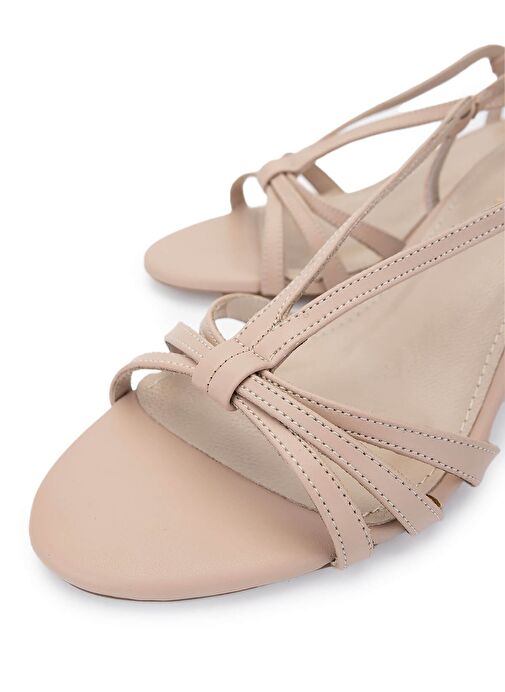 Tamer Tanca Kadın Suni Deri Bej Topuklu Ayakkabı - Görsel 4