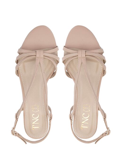 Tamer Tanca Kadın Suni Deri Bej Topuklu Ayakkabı - Görsel 6