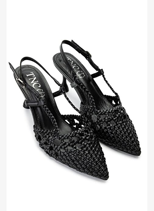 Tamer Tanca Kadın Suni Deri Siyah Topuklu Ayakkabı - Görsel 3