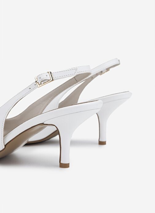 Valmenti Kadın Suni Deri Beyaz Topuklu Ayakkabı - Görsel 5