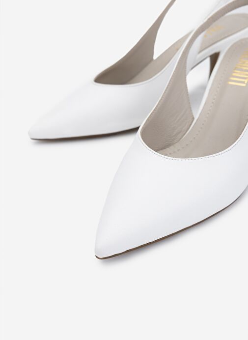Valmenti Kadın Suni Deri Beyaz Topuklu Ayakkabı - Görsel 4