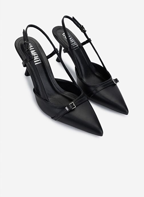 Valmenti Kadın Suni Deri Siyah Topuklu Ayakkabı - Görsel 3