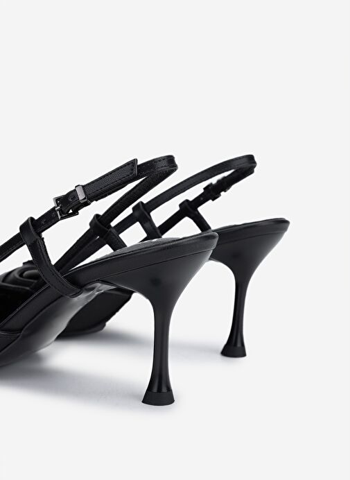 Valmenti Kadın Suni Deri Siyah Topuklu Ayakkabı - Görsel 5