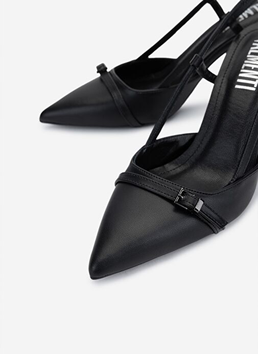 Valmenti Kadın Suni Deri Siyah Topuklu Ayakkabı - Görsel 4