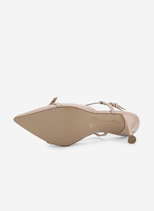Valmenti Kadın Suni Deri Bej Topuklu Ayakkabı - Görsel 5