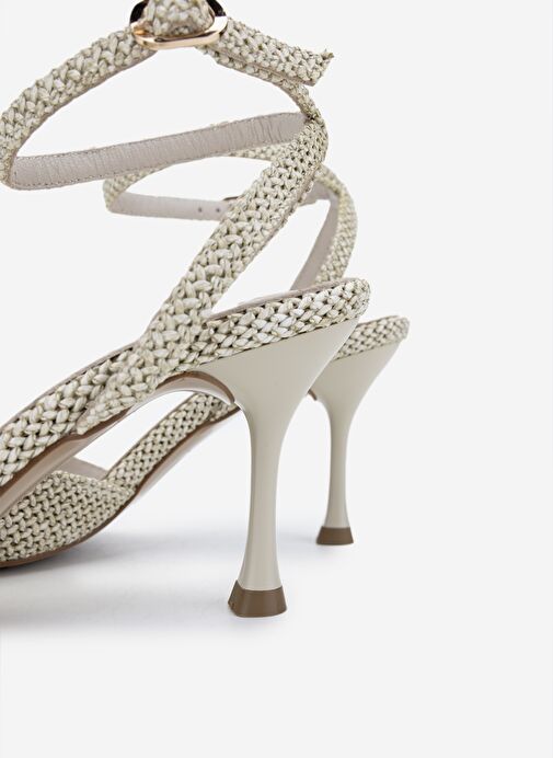 Valmenti Kadın Suni Deri Bej Topuklu Ayakkabı - Görsel 5