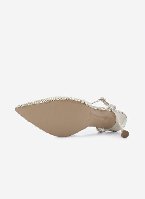 Valmenti Kadın Suni Deri Bej Topuklu Ayakkabı - Görsel 6