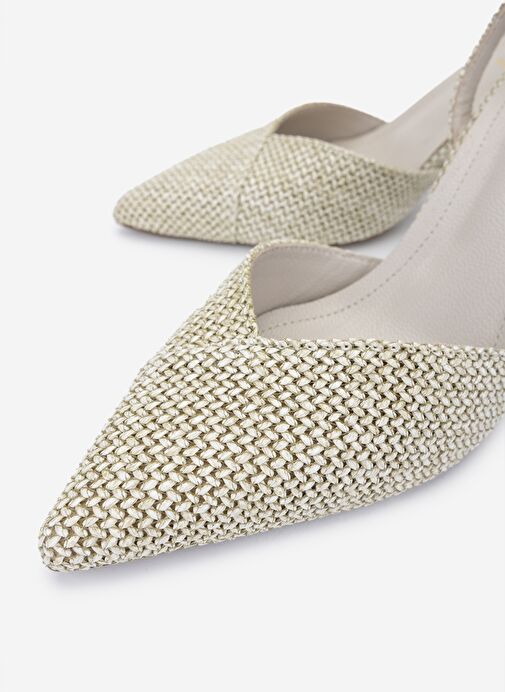 Valmenti Kadın Suni Deri Bej Topuklu Ayakkabı - Görsel 4