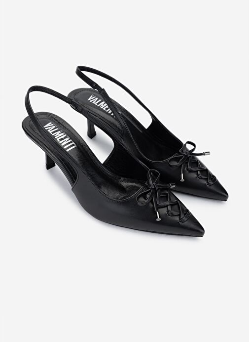 Valmenti Kadın Suni Deri Siyah Topuklu Ayakkabı - Görsel 3