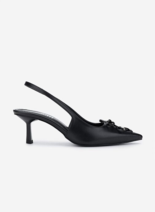 Valmenti Kadın Suni Deri Siyah Topuklu Ayakkabı - Görsel 2
