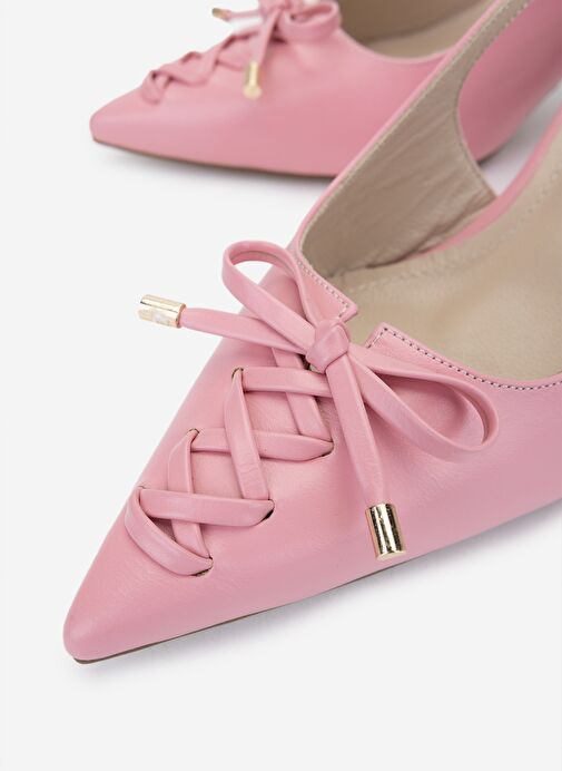 Valmenti Kadın Suni Deri Pudra Topuklu Ayakkabı - Görsel 4