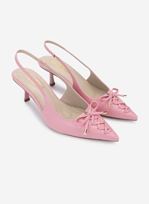 Valmenti Kadın Suni Deri Pudra Topuklu Ayakkabı - Görsel 3