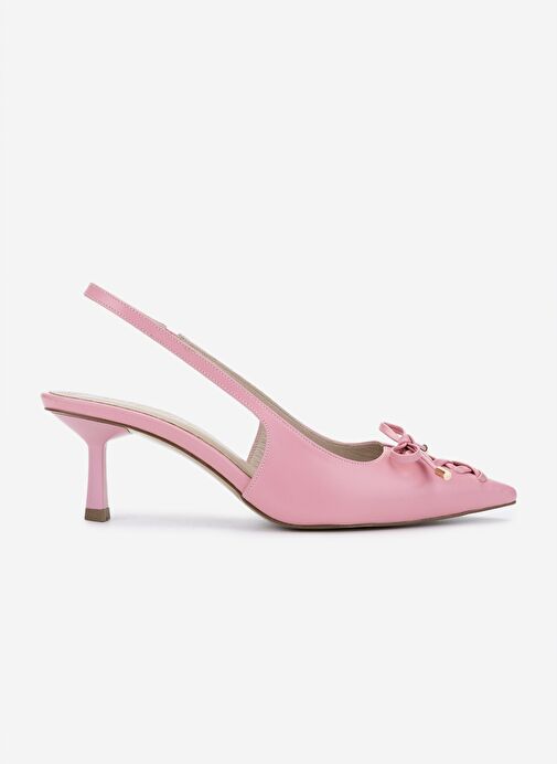 Valmenti Kadın Suni Deri Pudra Topuklu Ayakkabı - Görsel 2