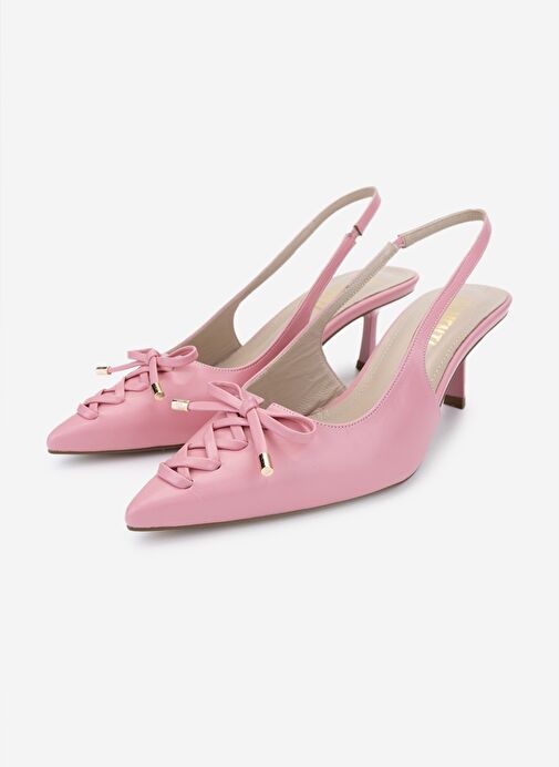 Valmenti Kadın Suni Deri Pudra Topuklu Ayakkabı - Görsel 6