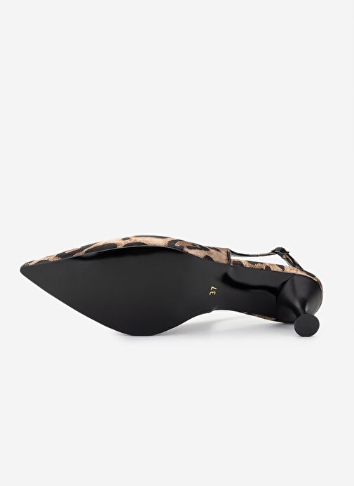 Valmenti Kadın Suni Deri Leopar Topuklu Ayakkabı - Görsel 5