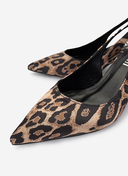 Valmenti Kadın Suni Deri Leopar Topuklu Ayakkabı - Görsel 4