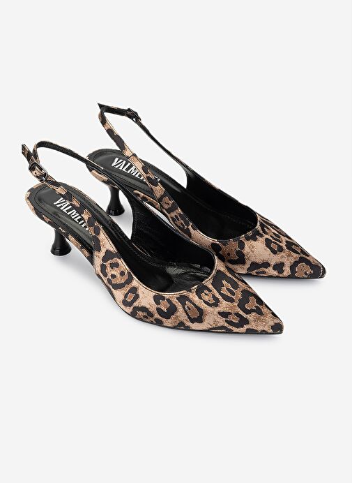 Valmenti Kadın Suni Deri Leopar Topuklu Ayakkabı - Görsel 3