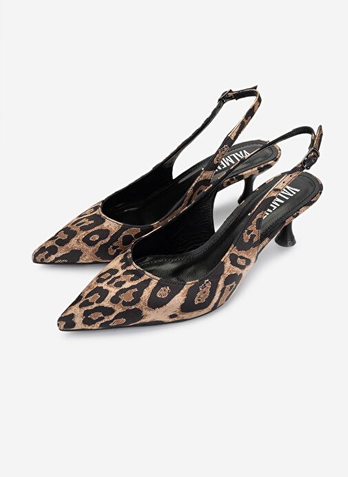 Valmenti Kadın Suni Deri Leopar Topuklu Ayakkabı - Görsel 7