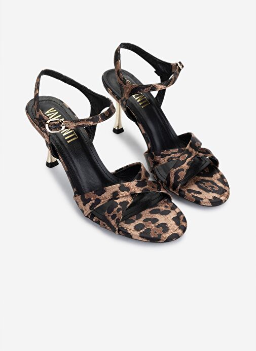 Valmenti Kadın Suni Deri Leopar Topuklu Ayakkabı - Görsel 3