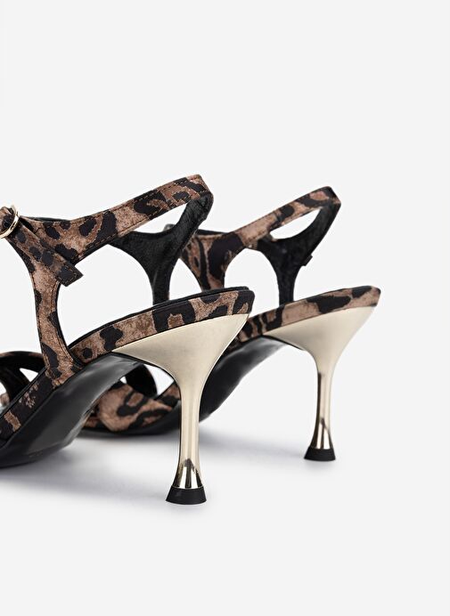 Valmenti Kadın Suni Deri Leopar Topuklu Ayakkabı - Görsel 5