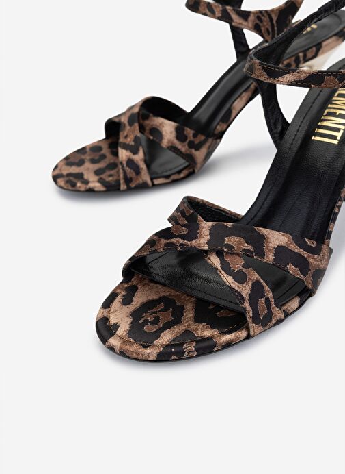 Valmenti Kadın Suni Deri Leopar Topuklu Ayakkabı - Görsel 4