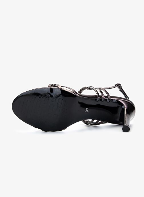 Valmenti Kadın Suni Deri Gri Abiye Ayakkabı - Görsel 6