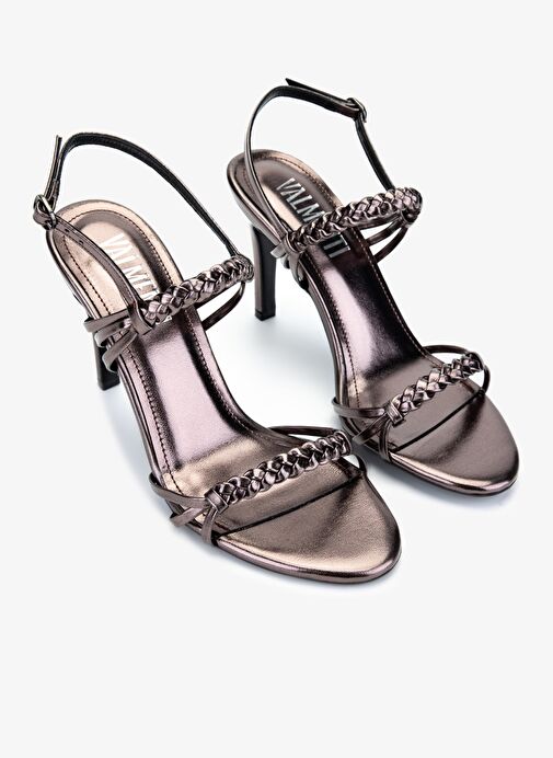 Valmenti Kadın Suni Deri Gri Abiye Ayakkabı - Görsel 3