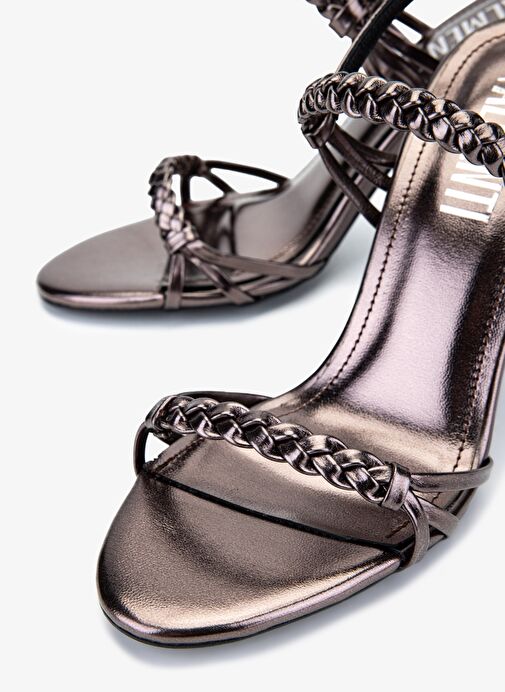 Valmenti Kadın Suni Deri Gri Abiye Ayakkabı - Görsel 4