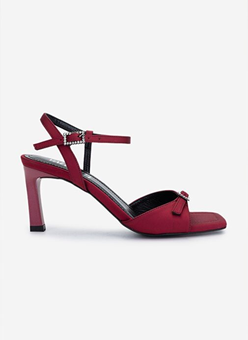 Valmenti Kadın Suni Deri Bordo Topuklu Ayakkabı - Görsel 2