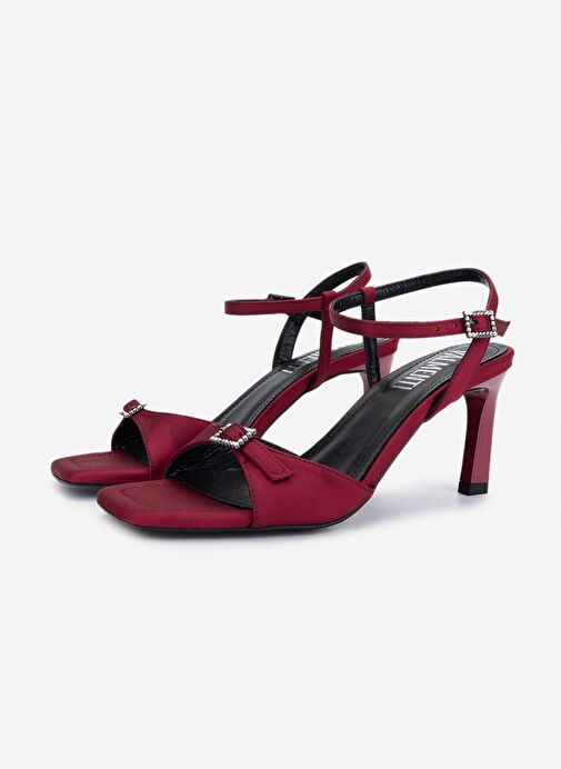 Valmenti Kadın Suni Deri Bordo Topuklu Ayakkabı - Görsel 7