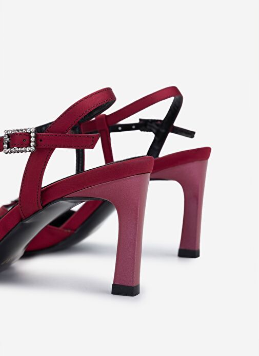 Valmenti Kadın Suni Deri Bordo Topuklu Ayakkabı - Görsel 5